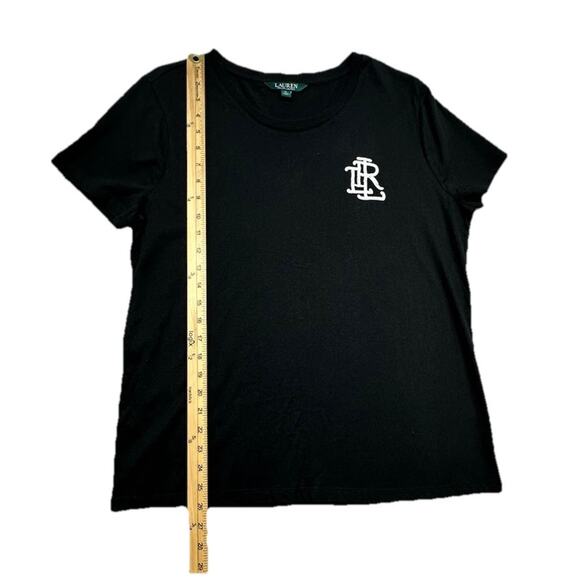 Lauren Ralph Lauren Womens XL Top Shirt Black Cotton Modal Basic Classic - Picture 4 of 7